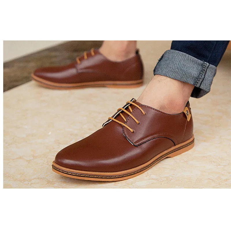 Men Shoes Leather Casual Lace up Brown Black Cheap Men Dress Shoes Oxford Men leather shoes