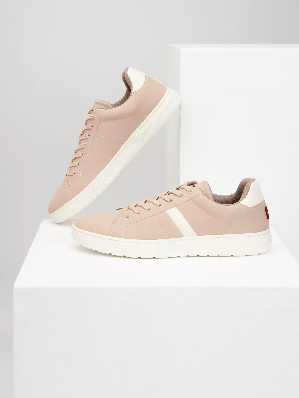 Men's Beige Colorblock Sneakers