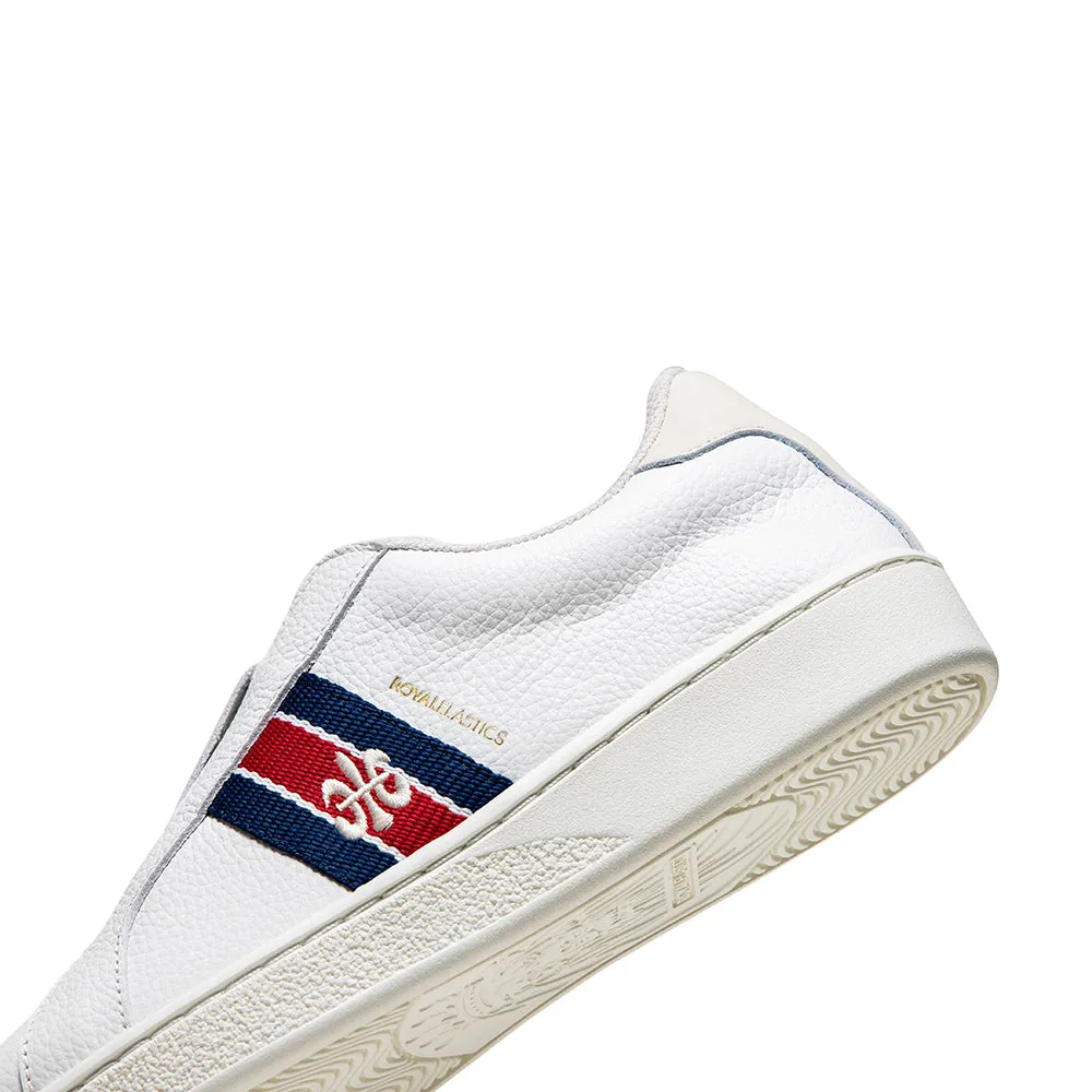 Men's Bishop White Blue Red Leather Sneakers 01733-051