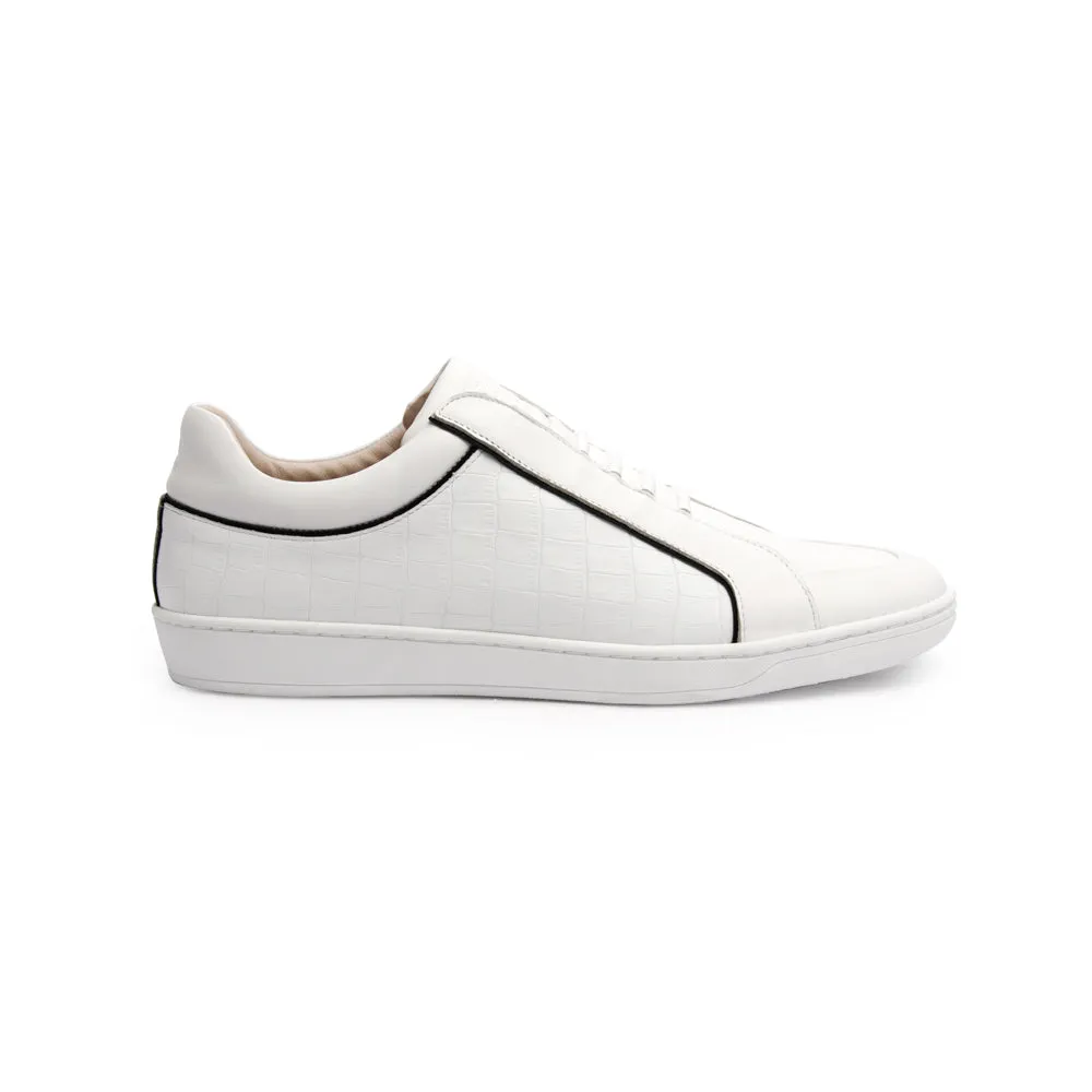 Men's Duke White Black Leather Sneakers 05291-009