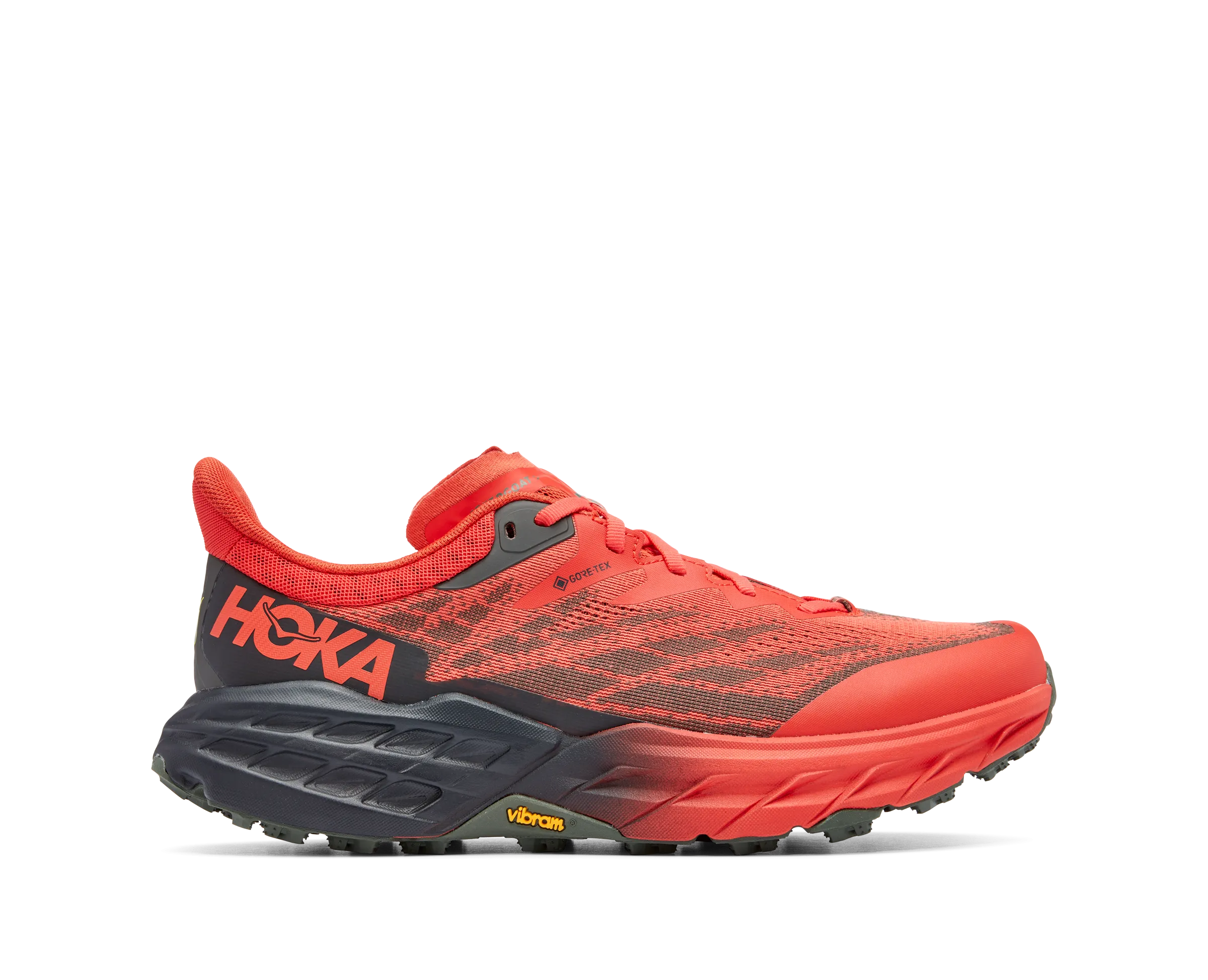 Men's Hoka Speedgoat 5 GTX Color: Fiesta/Thyme