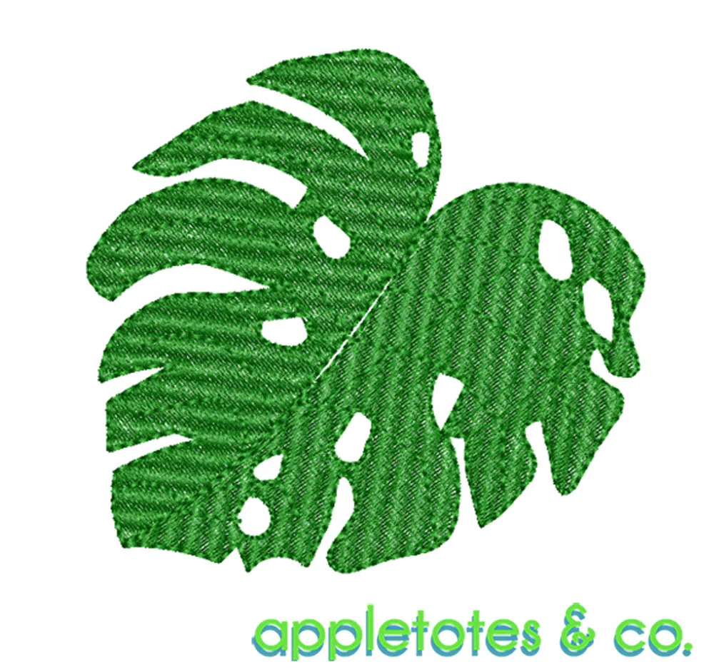 Monstera Leaf Machine Embroidery File for 18 Inch Dolls