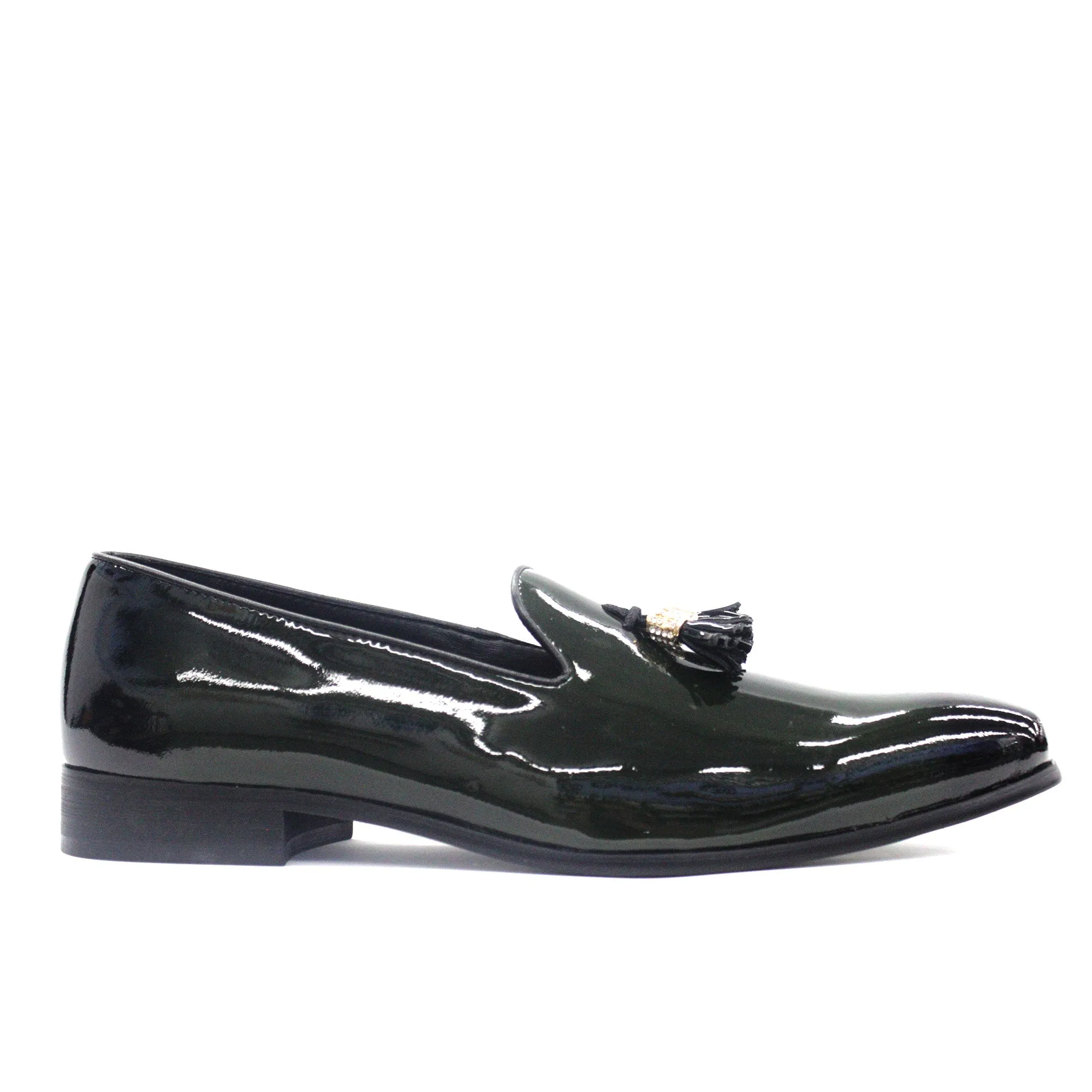 MORETTI,PLAIN TOE-SLIP ON-SHOES-M31847-OLIVE