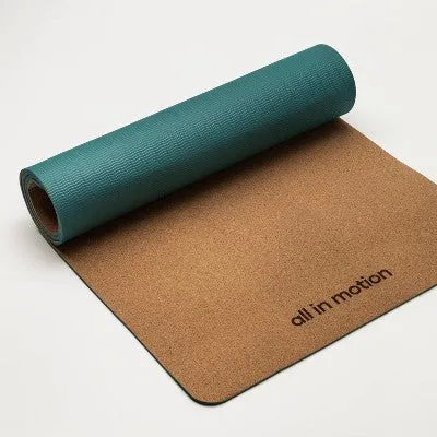 Natural Cork TPE Yoga Mat 5mm Green - All in Motion