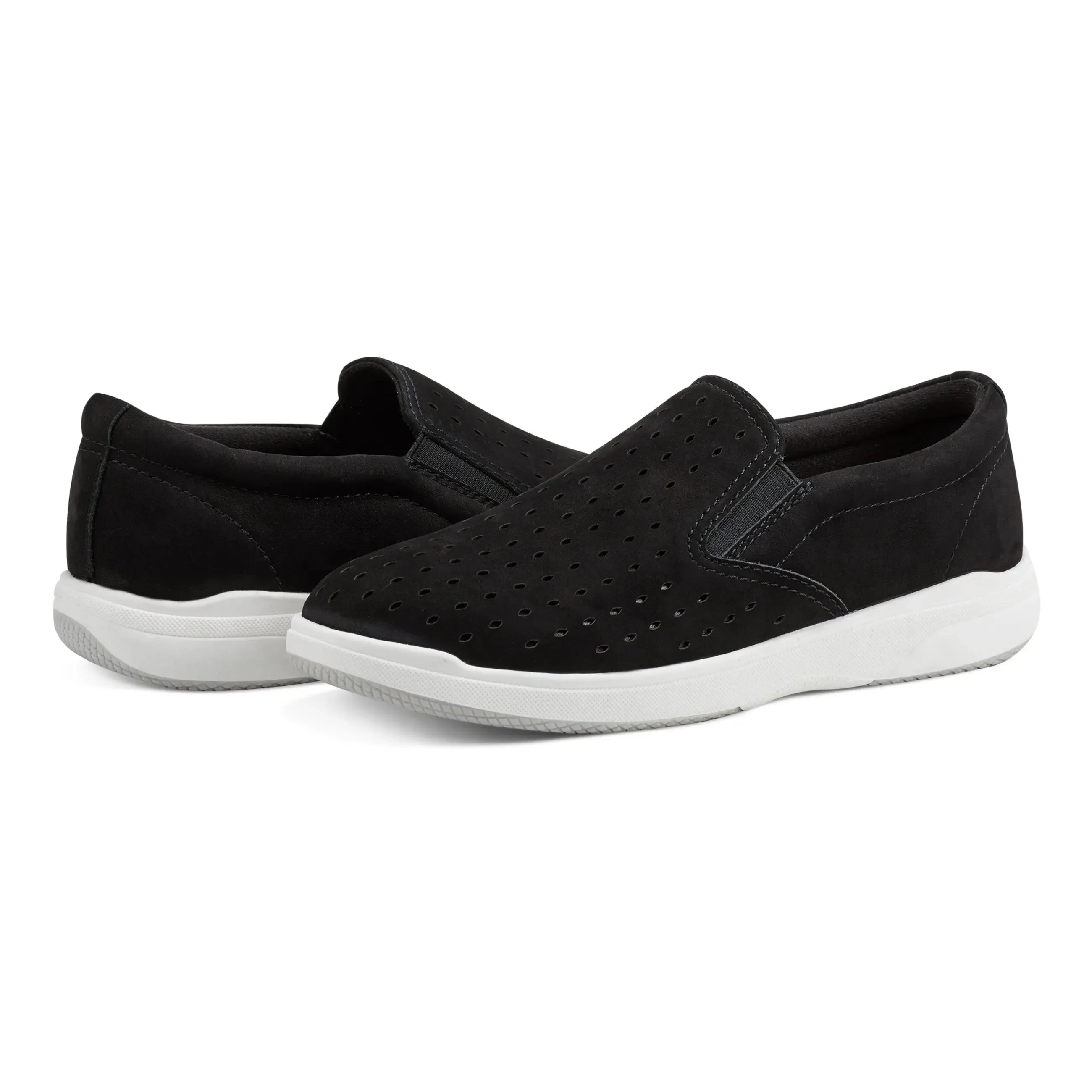 Nel Laser Cut Round Toe Casual Slip-on Sneakers