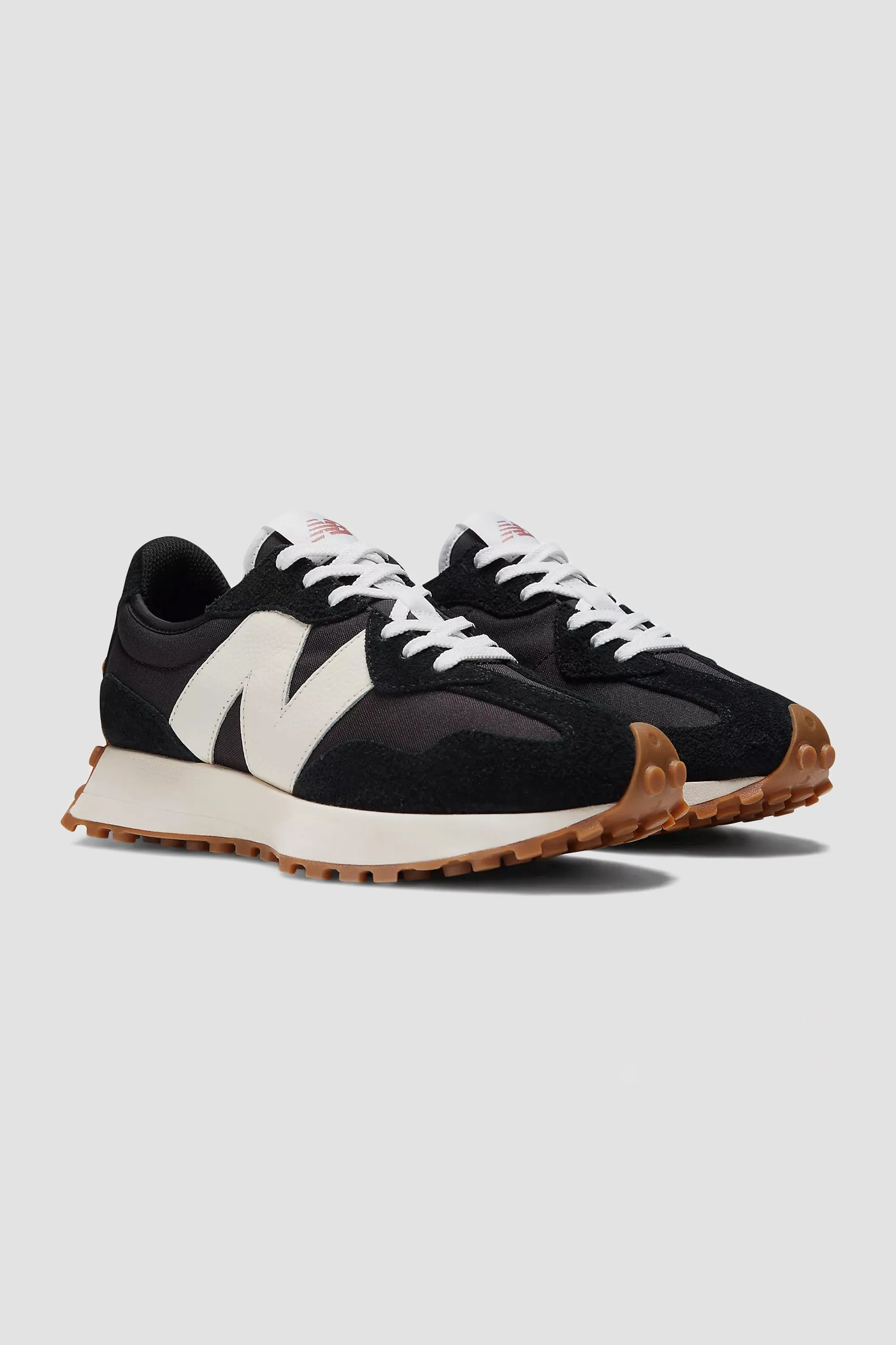 New Balance Women's 327 Sneaker in Black/White/Gum