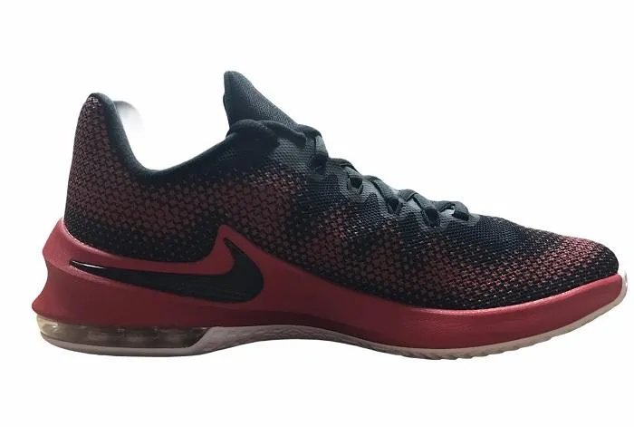 Nike scarpa da pallacanestro da uomo Air Max Infurient Low 852457 006 nero-bianco-rosso