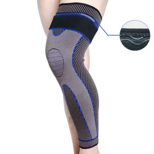 Nylon Knitted Riding Sports Extended Knee Pads, Size: XXL(Blue Pressurized Anti-slip)