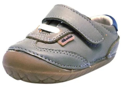 Old Soles 4011 Boy's Sporty Pave Grey/Denim Leather Slip On Sneaker