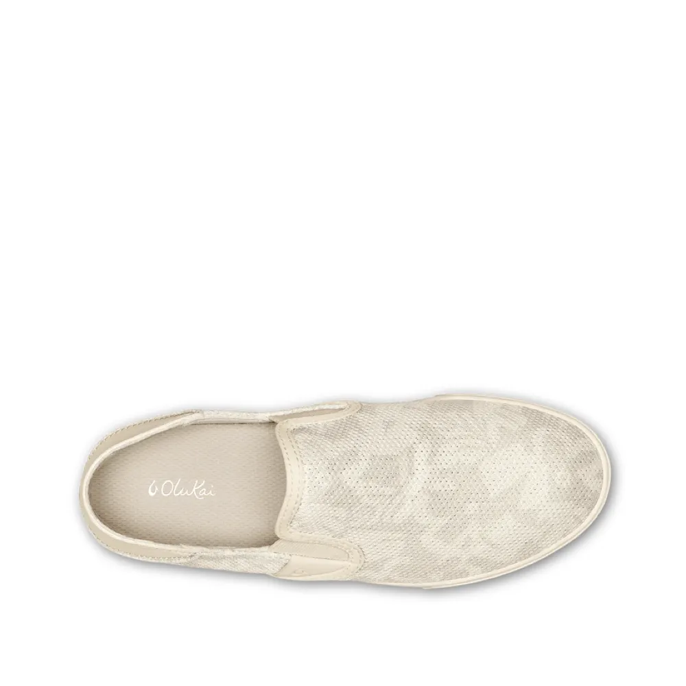 OluKai Women's Pehuea Mesh Slip On Sneaker in Puka/White