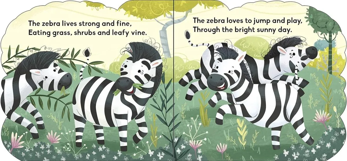 Om Books International Zebra ( Animals and Birds )- Cutout Board Books