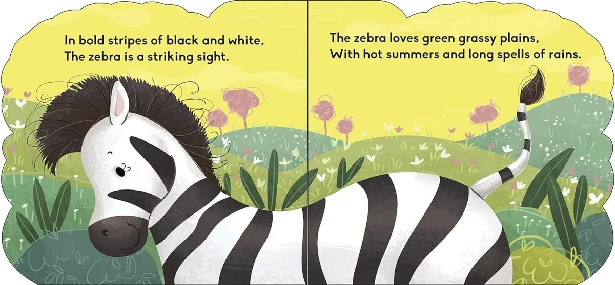 Om Books International Zebra ( Animals and Birds )- Cutout Board Books