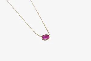 Petite Baleine Rose Cut Ruby Necklace