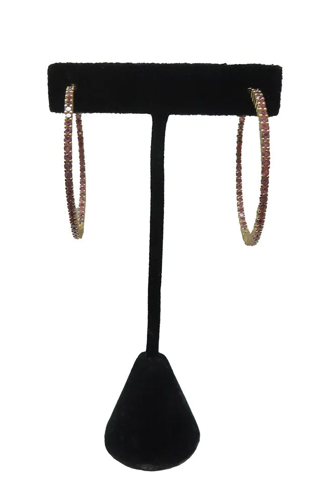 Pink CZ Hoop 1 1/2"