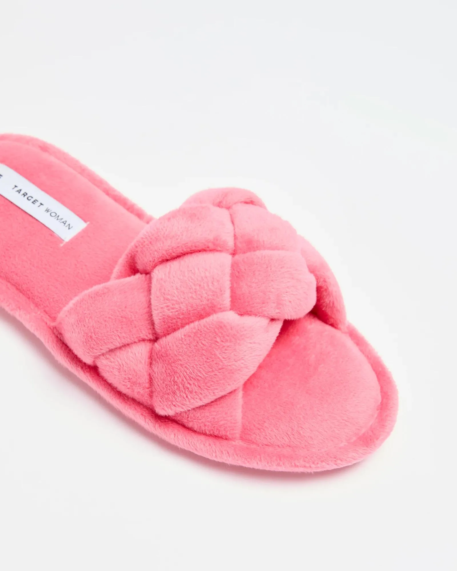 popular  Womens Braided Strap Slipper Scuff - Pink