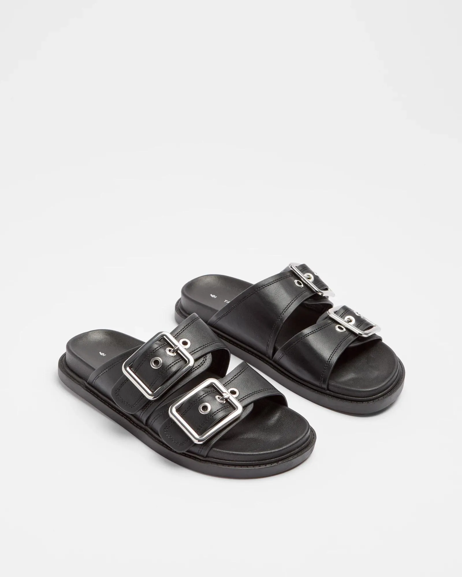 popular  Womens Double Buckle Sandal - Chrissy - Black