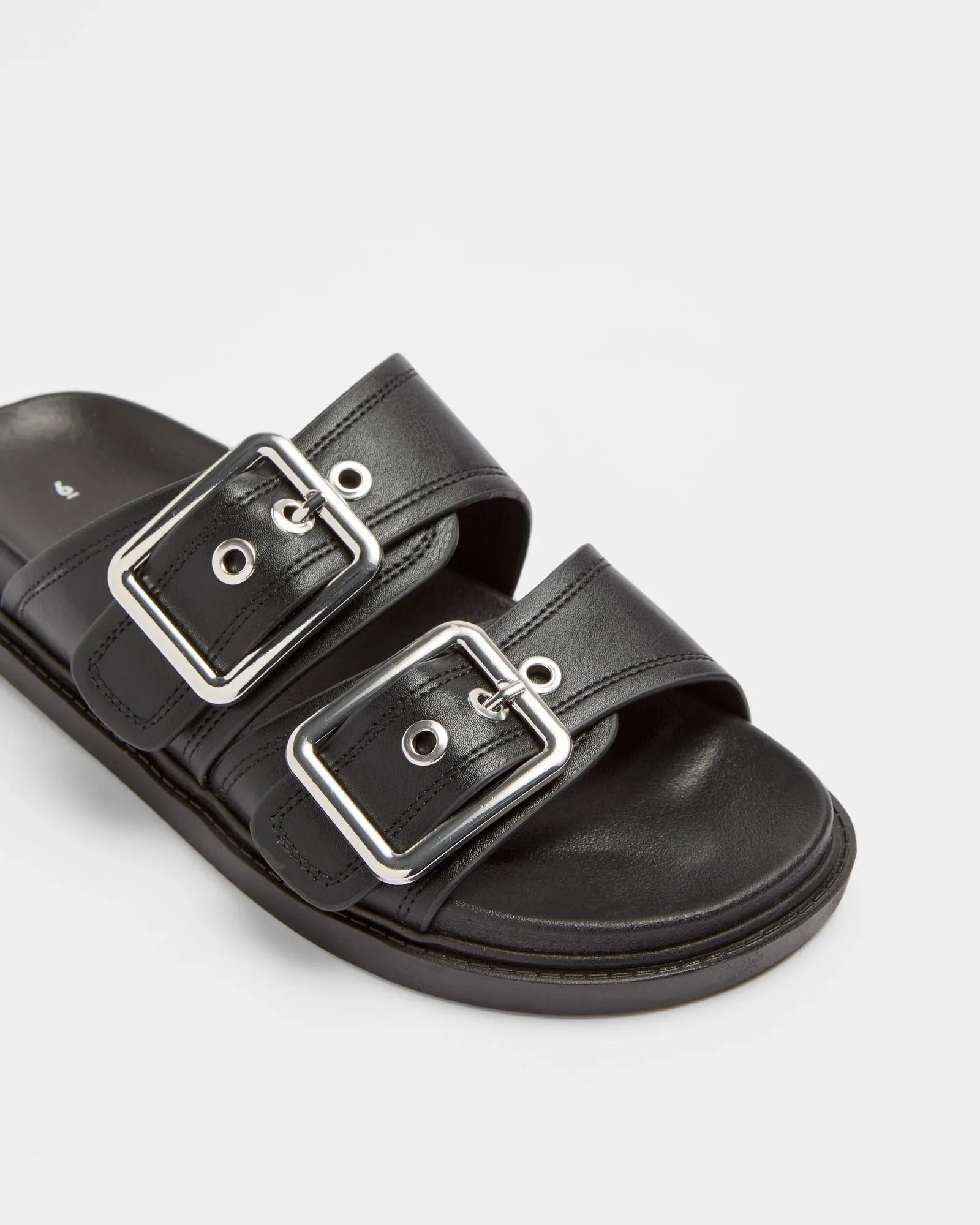 popular  Womens Double Buckle Sandal - Chrissy - Black