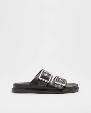 popular  Womens Double Buckle Sandal - Chrissy - Black