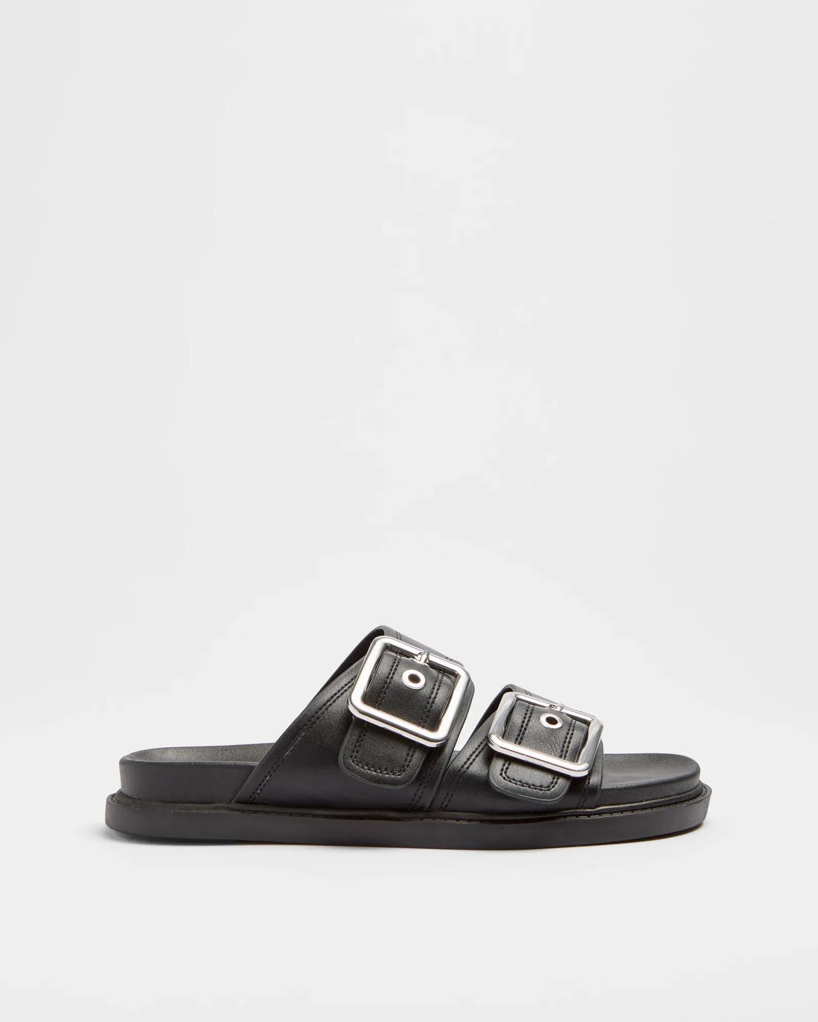 popular  Womens Double Buckle Sandal - Chrissy - Black