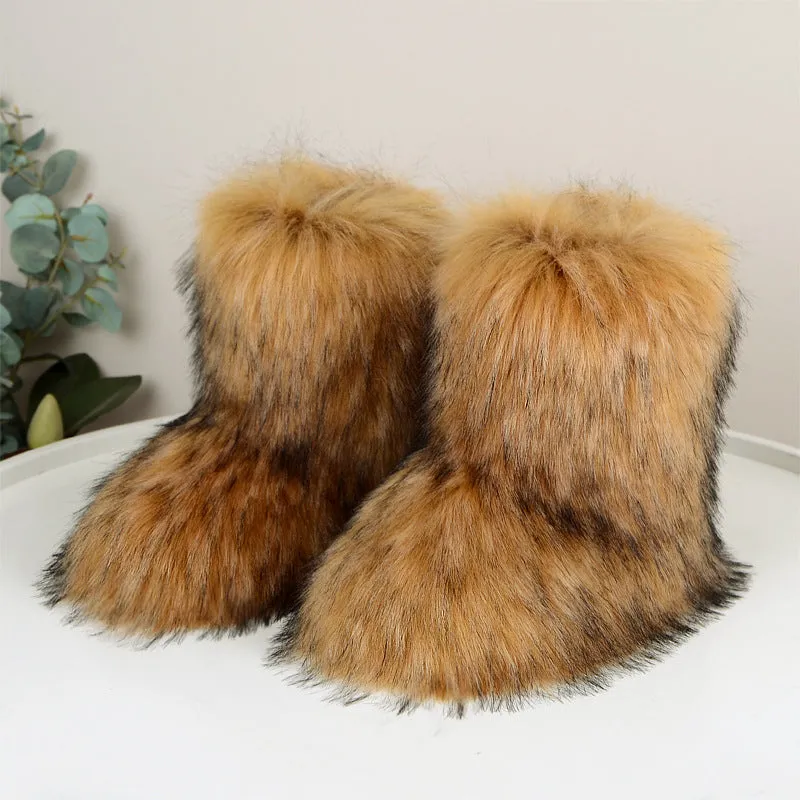 Pre Order:  Fluffy Fur Slip On Boots