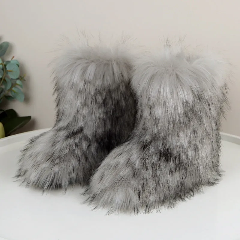 Pre Order:  Fluffy Fur Slip On Boots