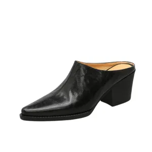 Pre Order:  Retro Chunky Heel Mule Loafers