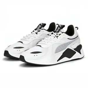 PUMA RS-X Black and White Unisex Sneakers 390039-01- BLKWHT