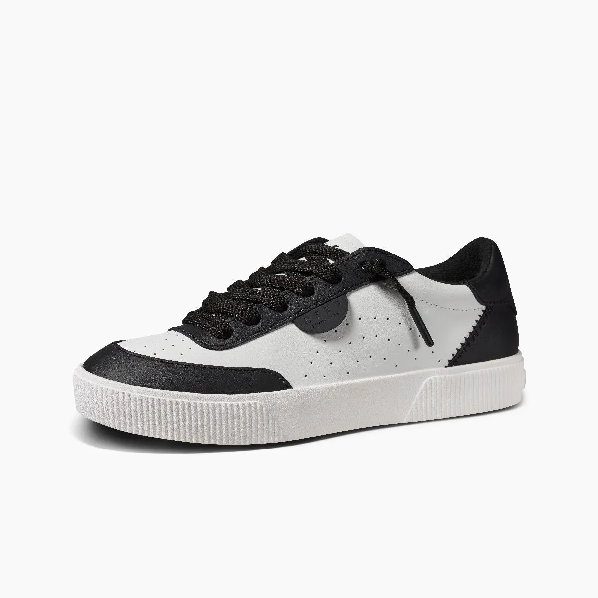 Reef Womens Lay Day Seas Black White Leather