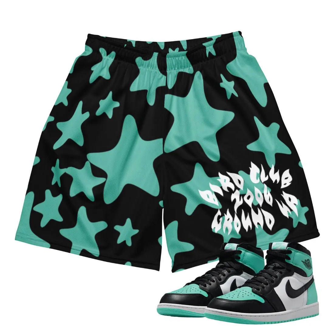 Retro 1 "Green Glow" Stars Shorts