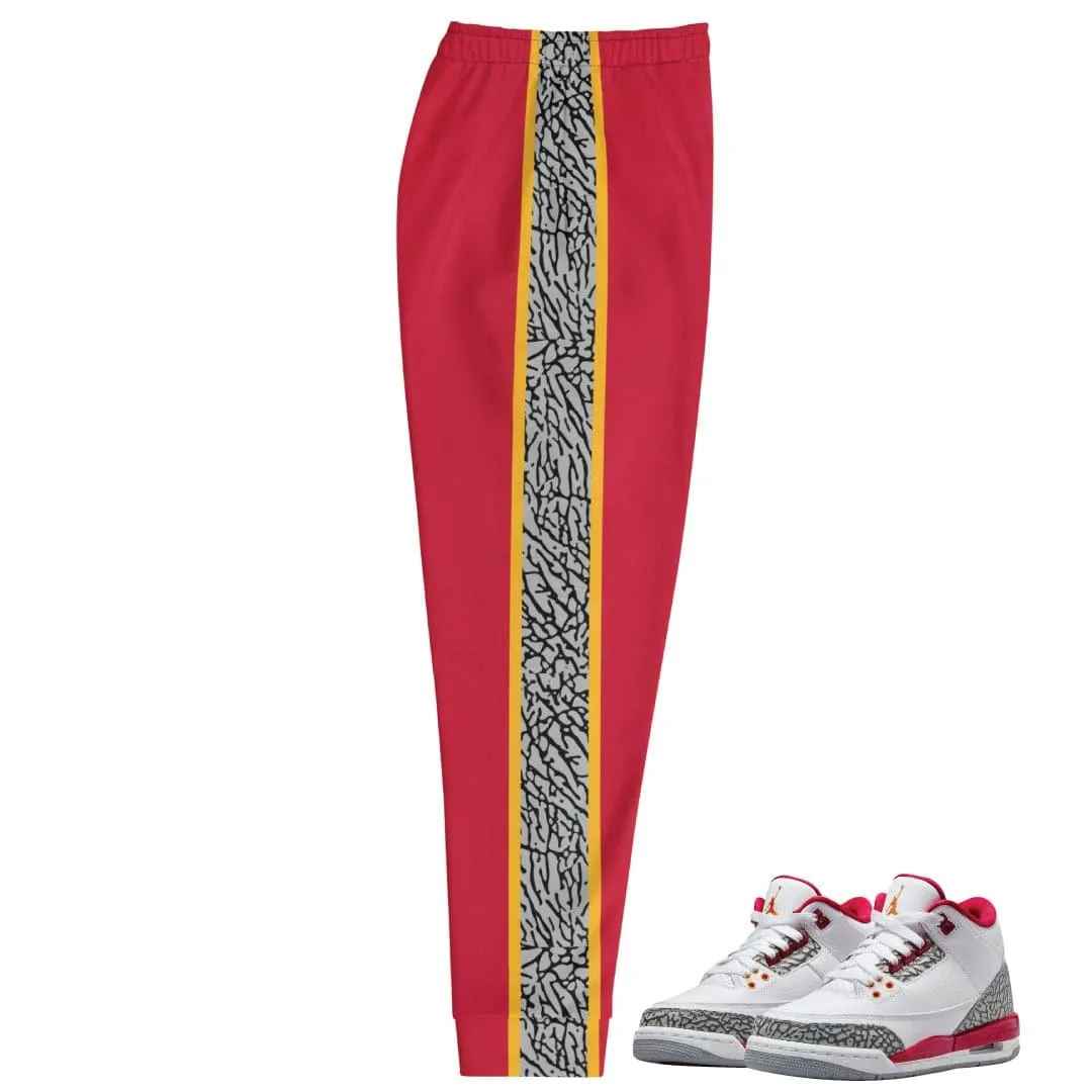 Retro 3 Cardinal Elephant Print Joggers