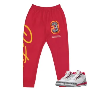 Retro 3 Cardinal Red Joggers