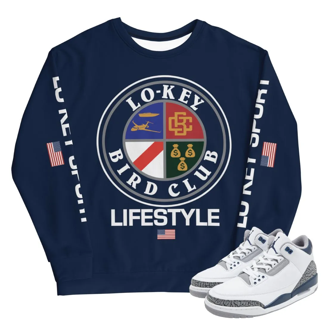 Retro 3 Midnight Navy Cement Lo Key Sweatshirt