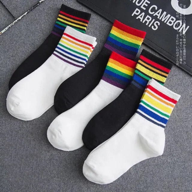 Retro Stripes Quarter Length Socks