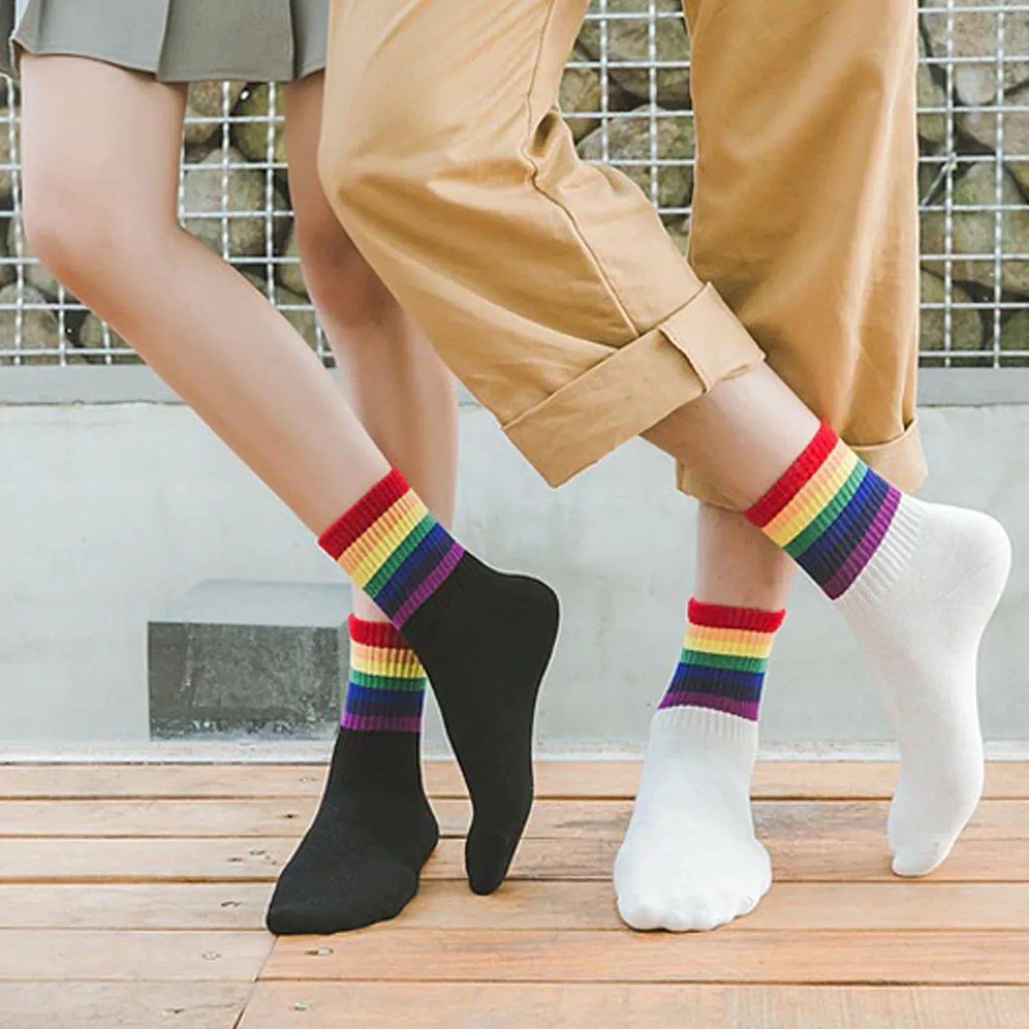 Retro Stripes Quarter Length Socks