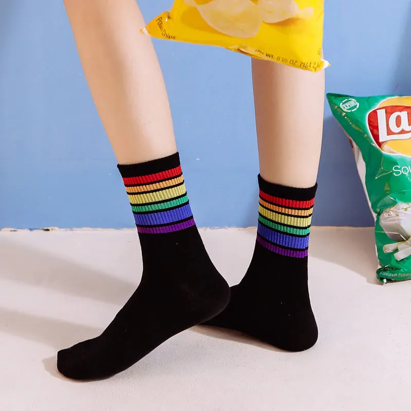 Retro Stripes Quarter Length Socks