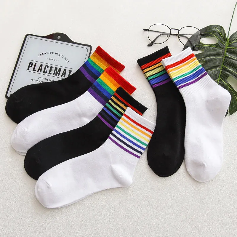 Retro Stripes Quarter Length Socks