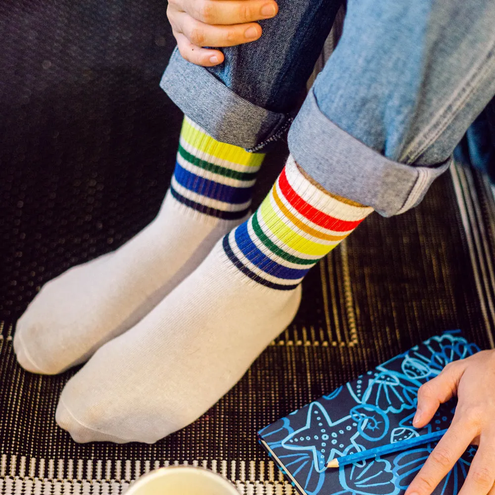 Retro Stripes Quarter Length Socks