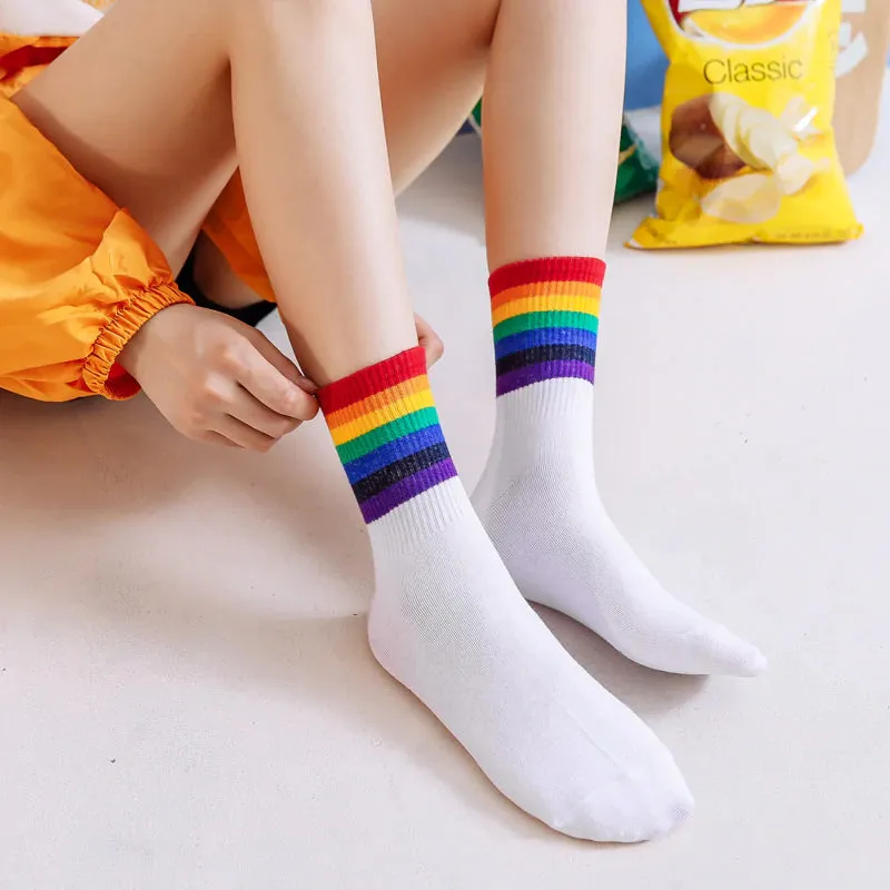 Retro Stripes Quarter Length Socks