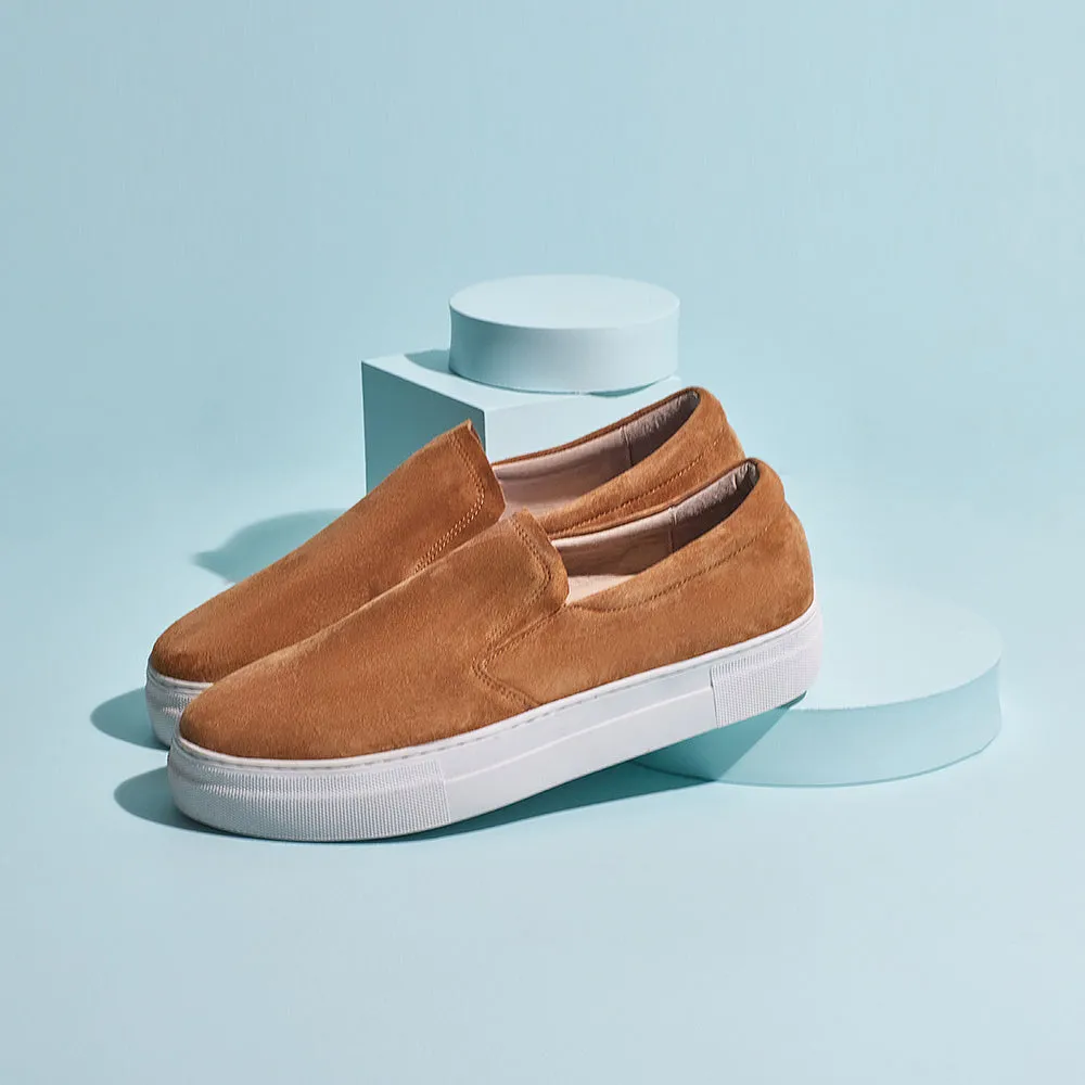 Riley Rust Suede Slip on Sneaker