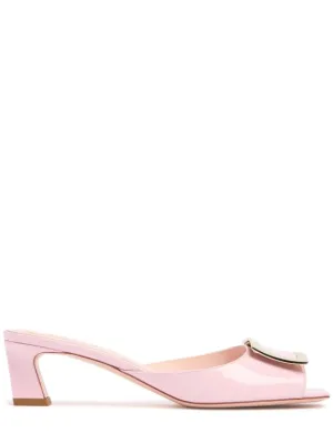 Roger Vivier   45mm Trompette patent leather mules 