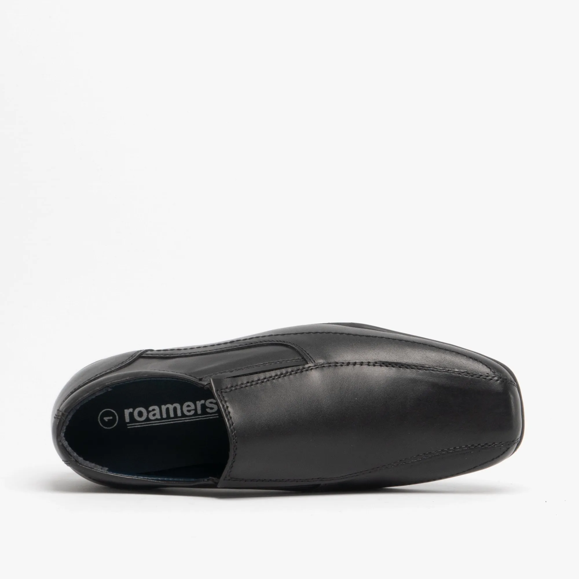 RONNY Boys Leather Slip On Shoes Black