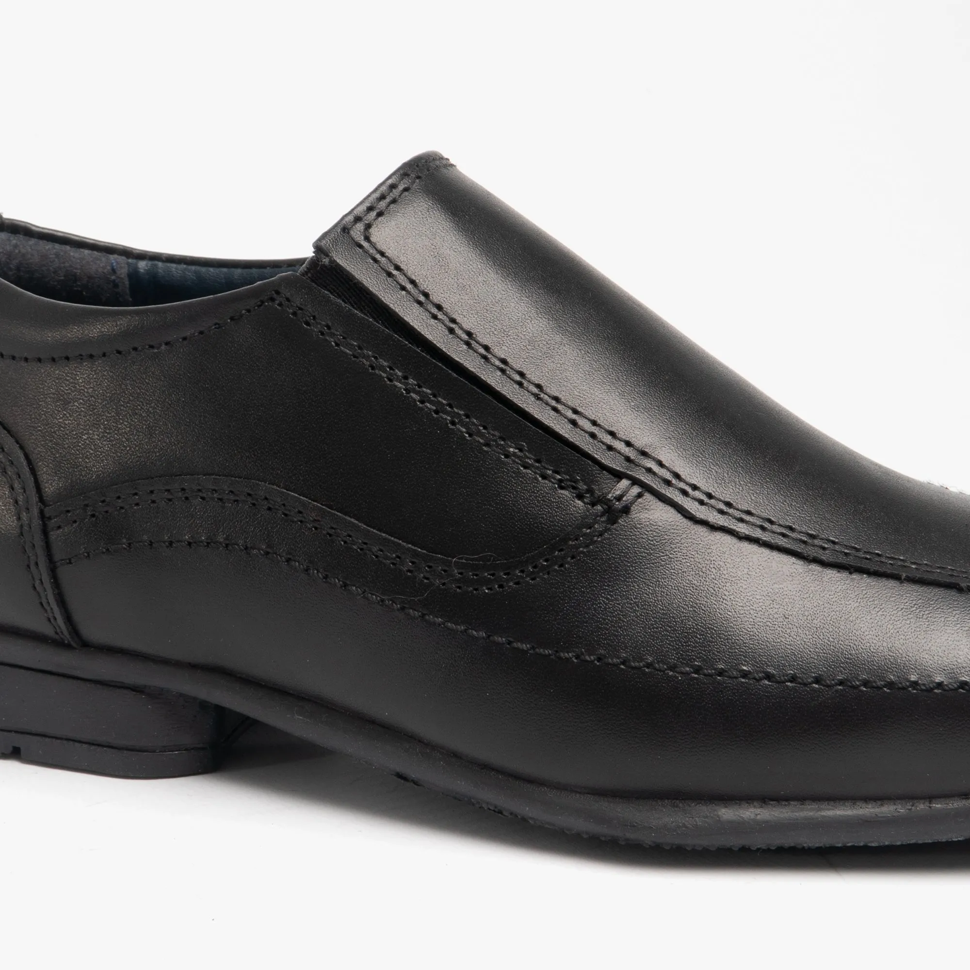 RONNY Boys Leather Slip On Shoes Black