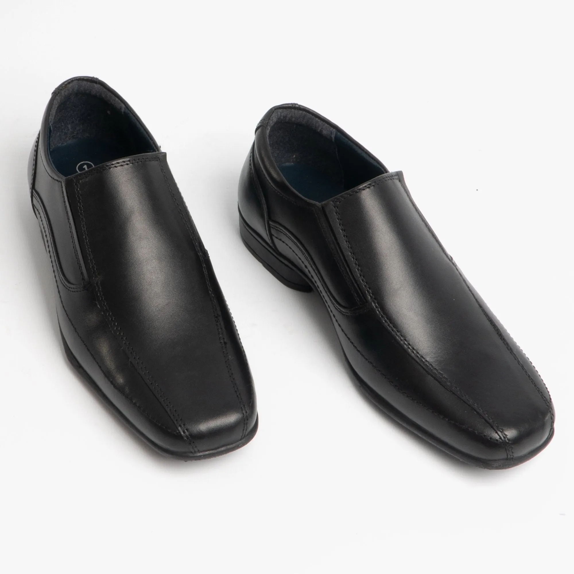 RONNY Boys Leather Slip On Shoes Black