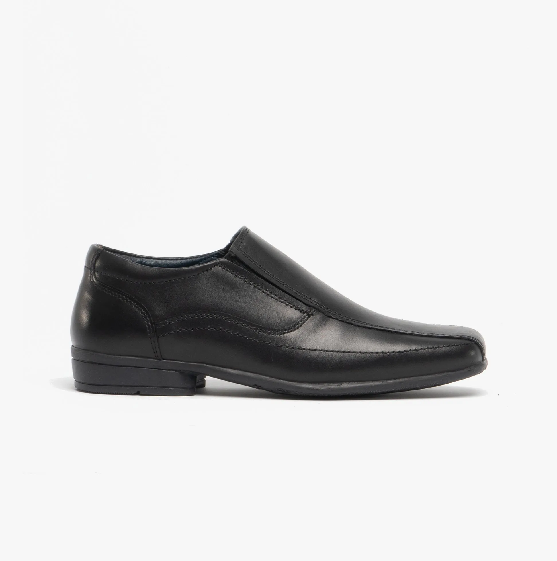 RONNY Boys Leather Slip On Shoes Black