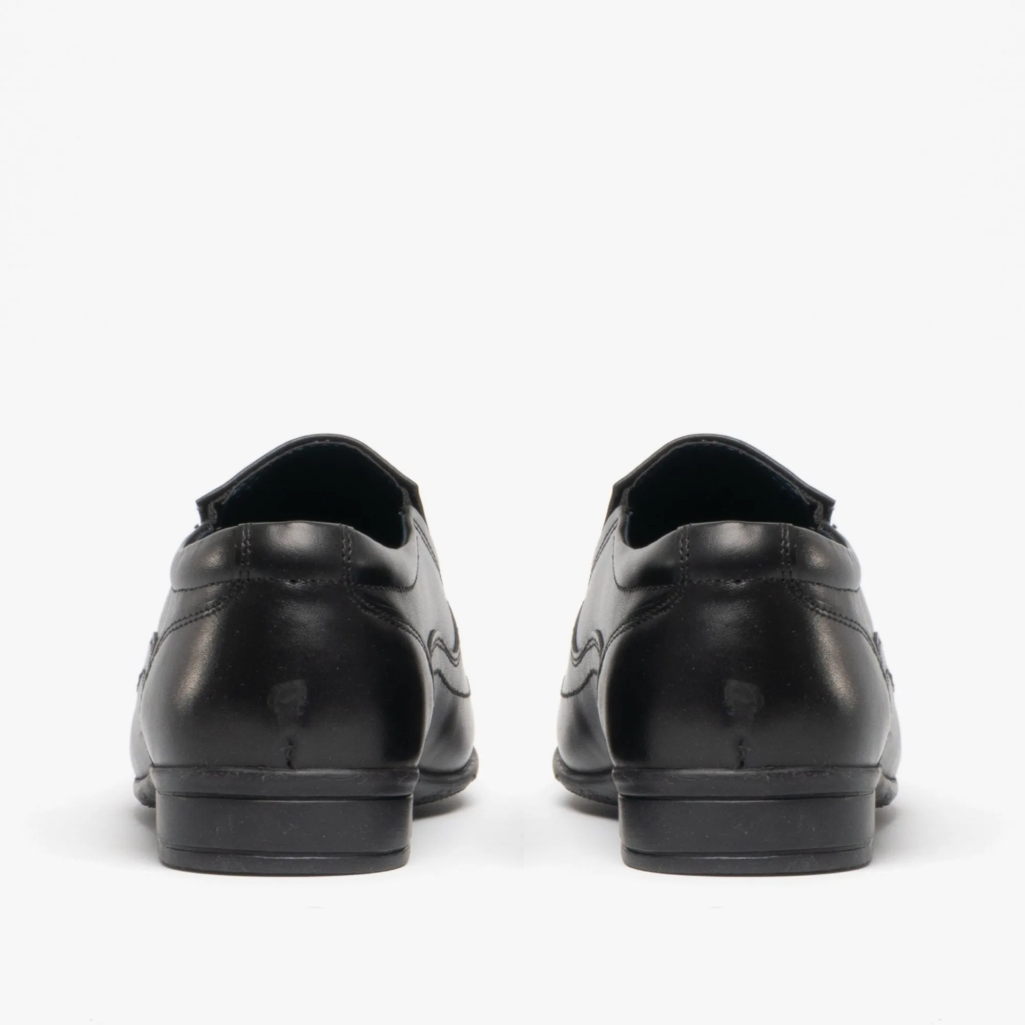 RONNY Boys Leather Slip On Shoes Black