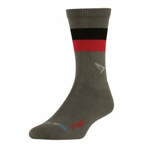 Running Lite-Mesh Sock Crew - BITTERSWEET Dark Gray w/Black & Red Stripes - Previous Models - DISCONTINUED