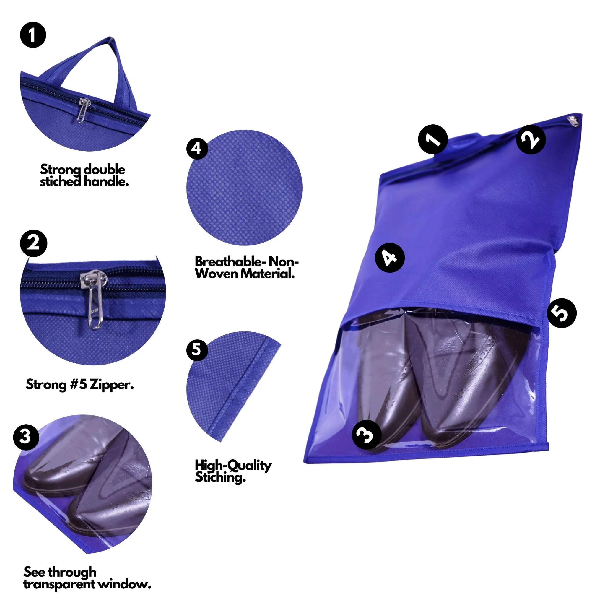 Shoe Bag for Travel & Storage - Blue