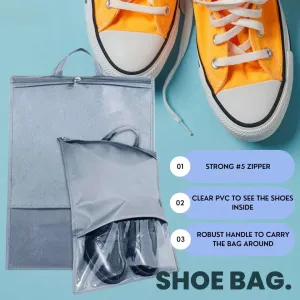 Shoe Bag for Travel & Storage - Grey