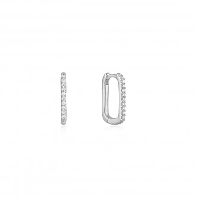 Silver Glam Oval Hoop Earrings E037-04H