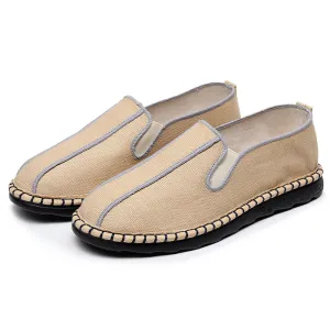 Simple Cozy Cotton Linen Slip-On Flats for Men